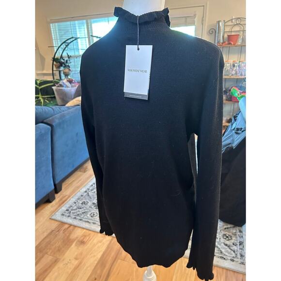 WHO WHAT Wear  NWT RUFFLED MOCK NECK KNIT TOP WOMENS 2X - Picture 5 of 7